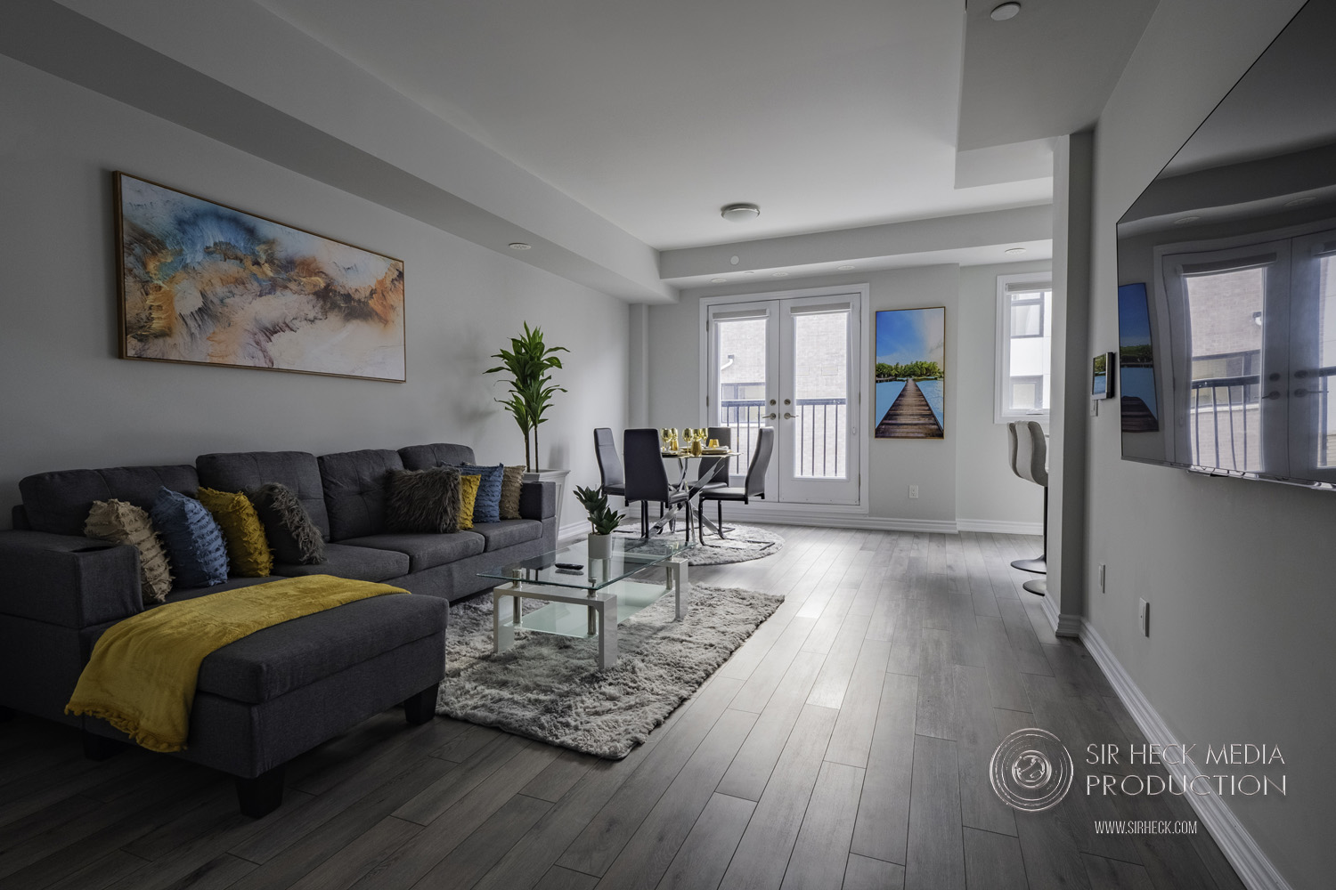 Modern kitchen island and stainless appliances