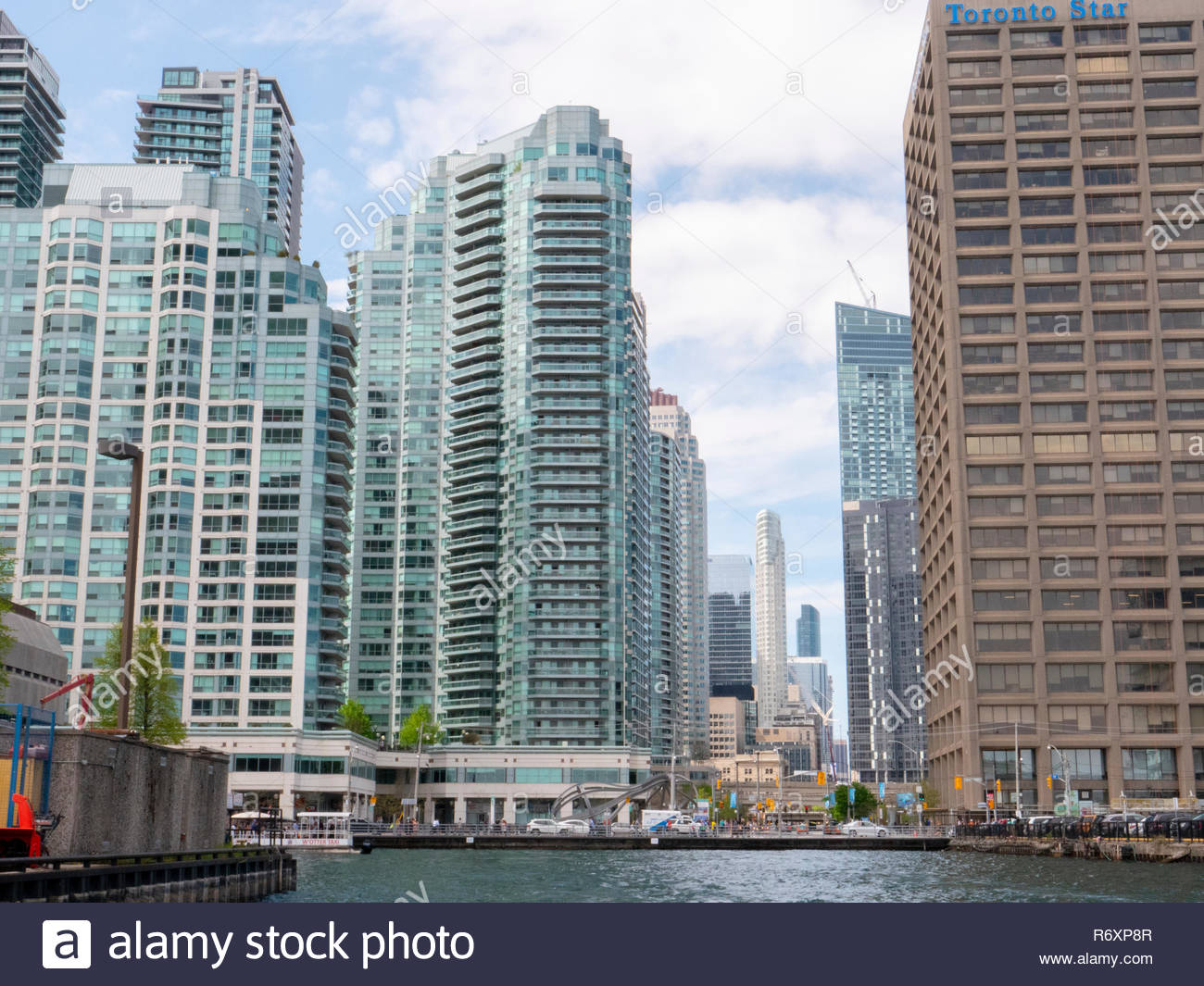 Lakeshore boulevard perspective of downtown Toronto